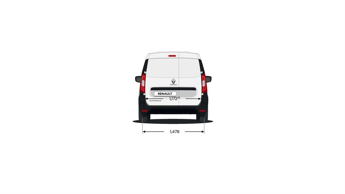Renault Express Van dimensions back view